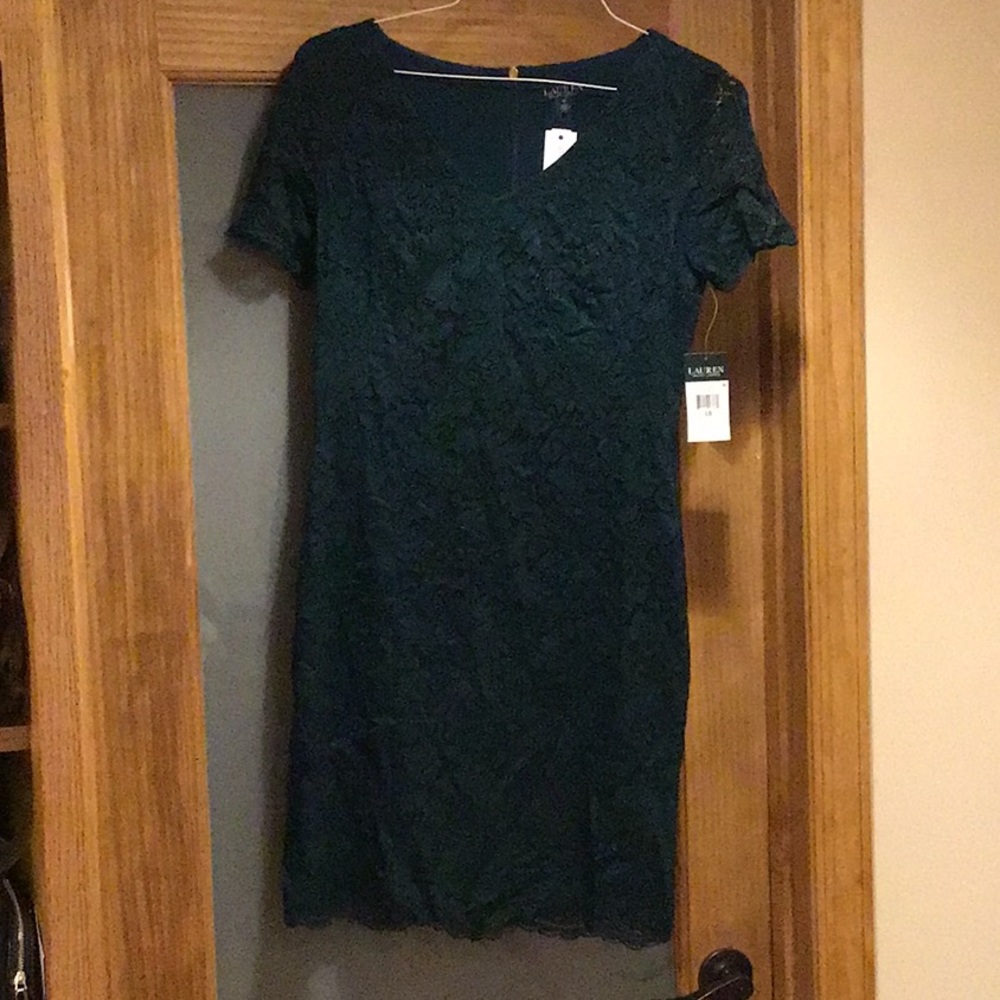 Green Lace Pencil Dress